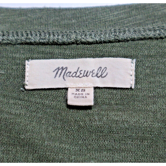 Madewell Size XS Relaxed Midi Tee Dress Slub Knit Jersey Green - Picture 10 of 11